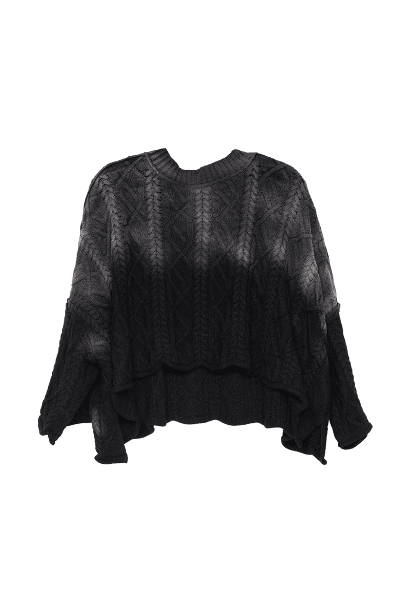Black Slouchy Oversized Knit Fall Sweater