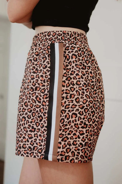 Brown Leopard Print Boxer Shorts