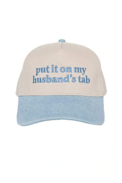 Put It On My Husband's Tab Two-Toned Vintage Hat