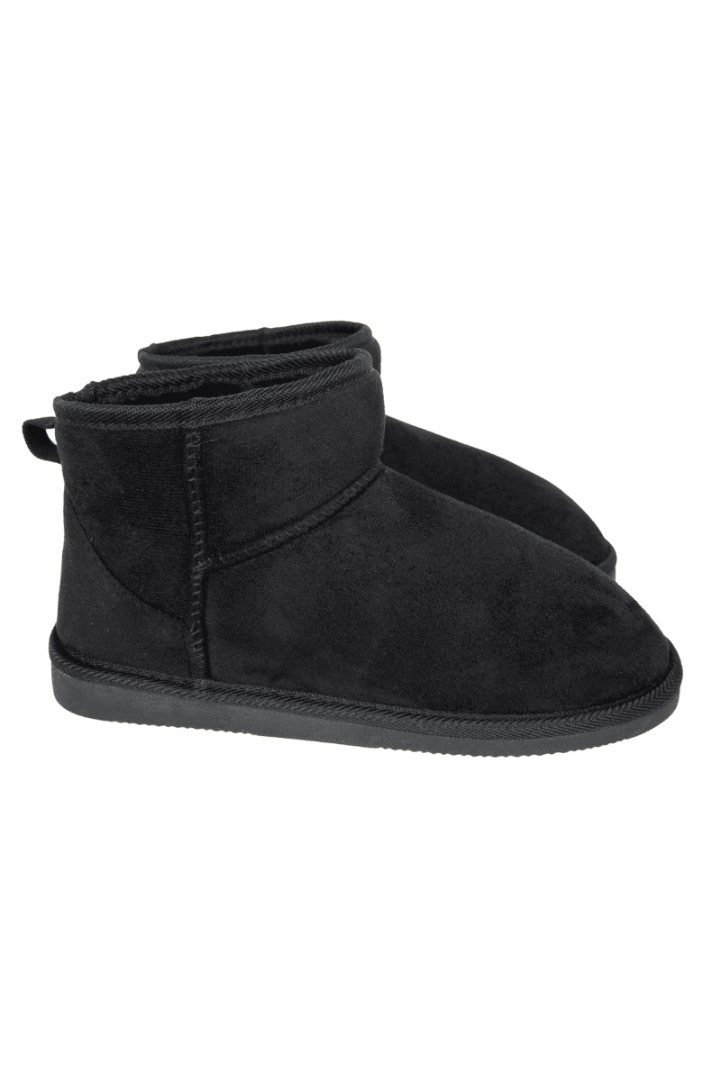 Black Fur Mini Ankle Boots for Women