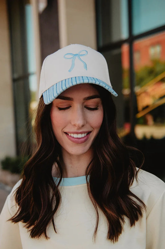 Black Coquette Bow Vintage Two-Toned Hat