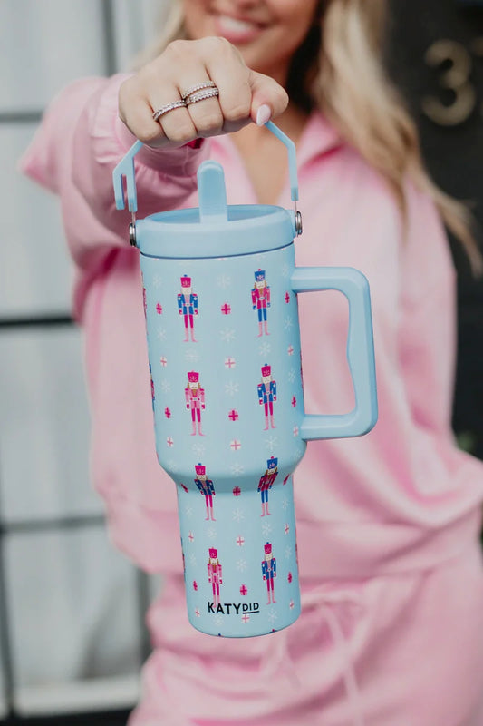 Nutcracker Light Blue 38 Oz Metal Tumbler