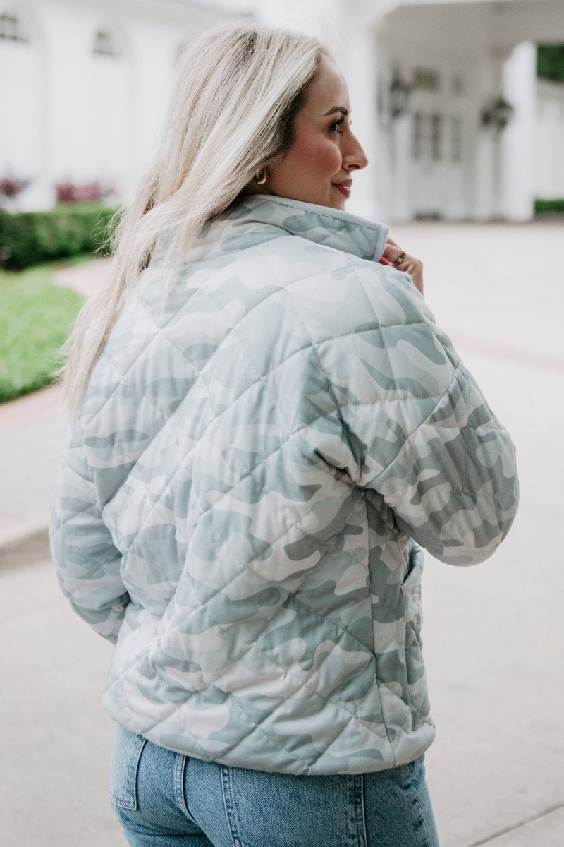 Muted Green Camo Women's Lightweight Quilted Jacket
