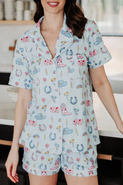 Lucky Cowgirl Short Pajama Set