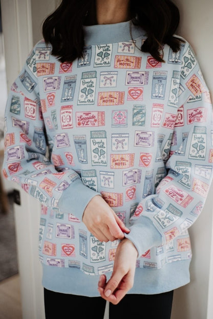 Traveling Matchbook Crewneck Printed Sweatshirt