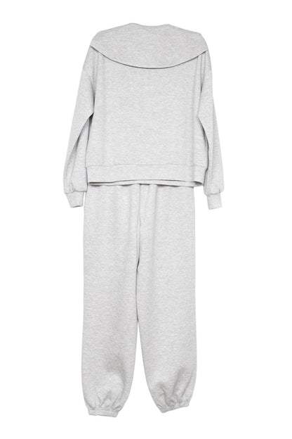 Gray Scuba Pants Lounge Set