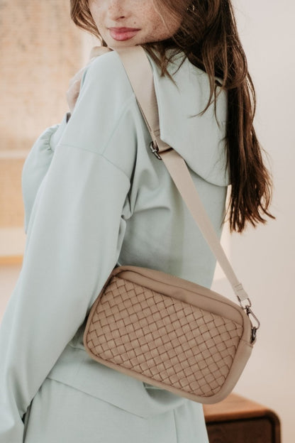 Brown Woven Crossbody Bag