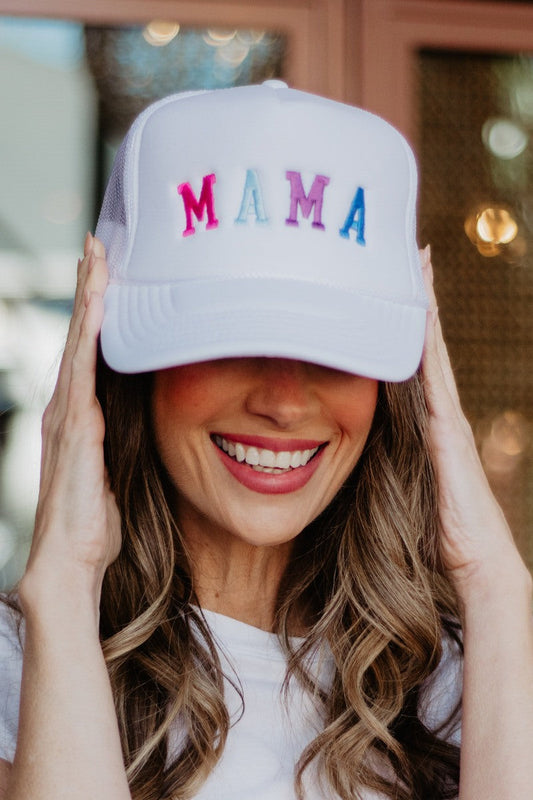 MAMA (Multicolored) Trucker Hat (White Foam)