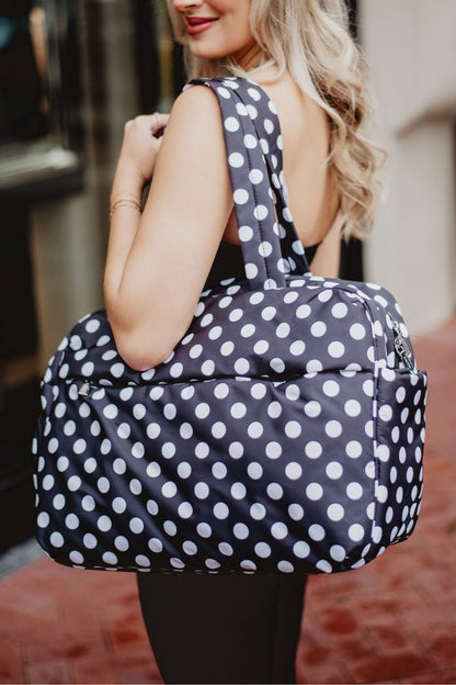 Black & White Polka Dot Weekender Bag