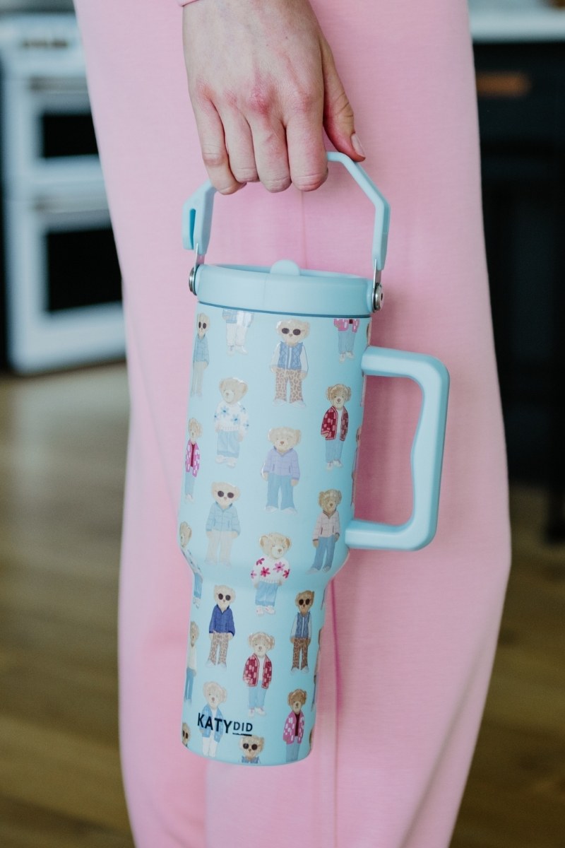 Fall Bears 38 Oz Tumbler with Lid Handle