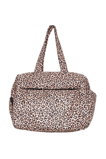 Brown Leopard Print Weekender Bag