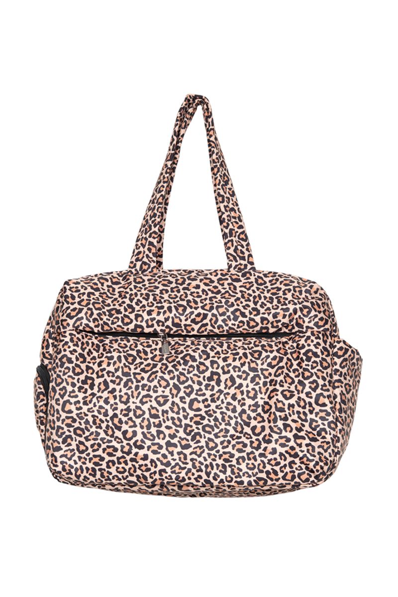 Brown Leopard Print Weekender Bag