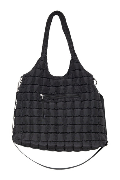 Black Rectangular Puffer Tote Bag