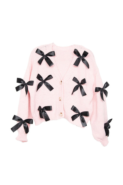 Bow Knit Cardigan Women's Sweaters