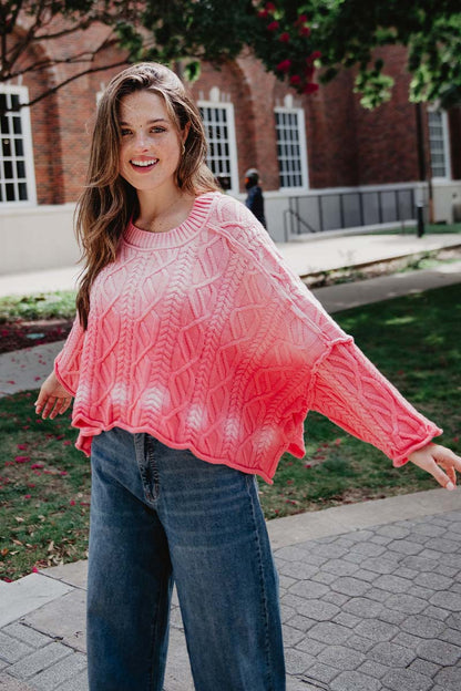 Pink Slouchy Lightweight Knit Sweater