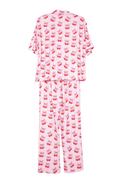 Cherry Bow Repeat Pajama Pants Set