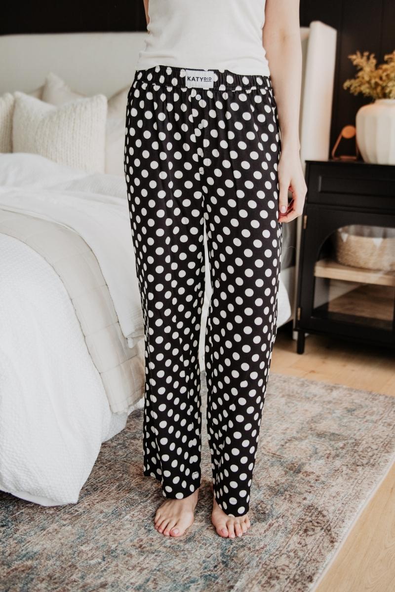 Black & White Polka Dots Boxer Pants