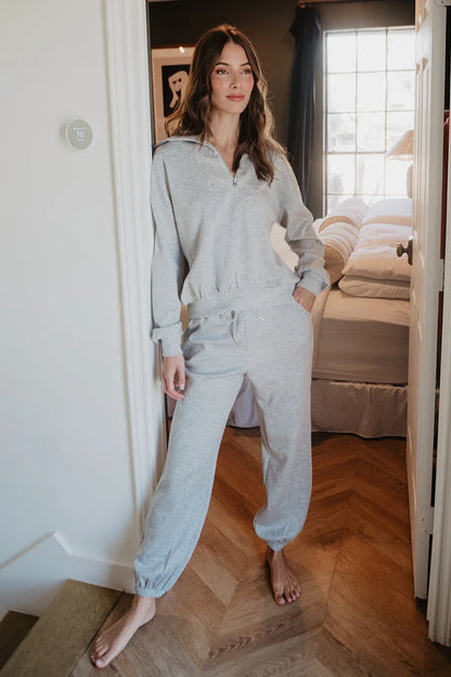 Gray Scuba Pants Lounge Set