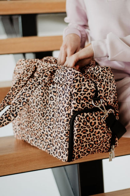 Brown Leopard Print Weekender Bag