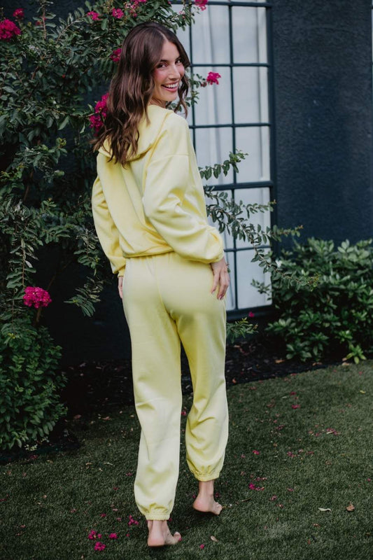 Yellow Scuba Pants Set Women's