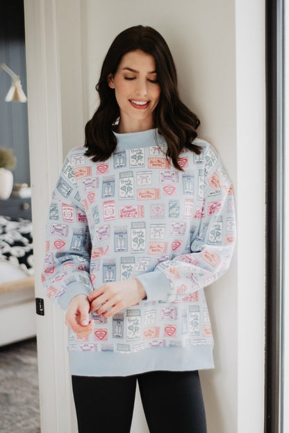 Traveling Matchbook Crewneck Printed Sweatshirt