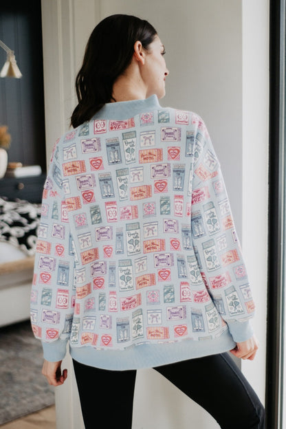 Traveling Matchbook Crewneck Printed Sweatshirt