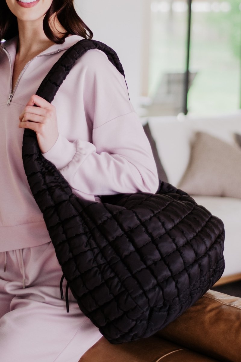 Black X-Large Quilted Tote