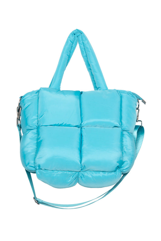 Blue Mini Puffer Tote Handbag