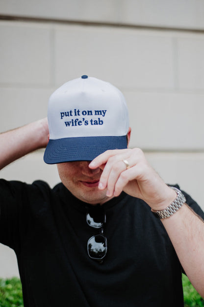Put It On My Wife's Tab Vintage Trucker Hat