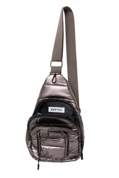 Bronze Metallic Crossbody Sling Bag