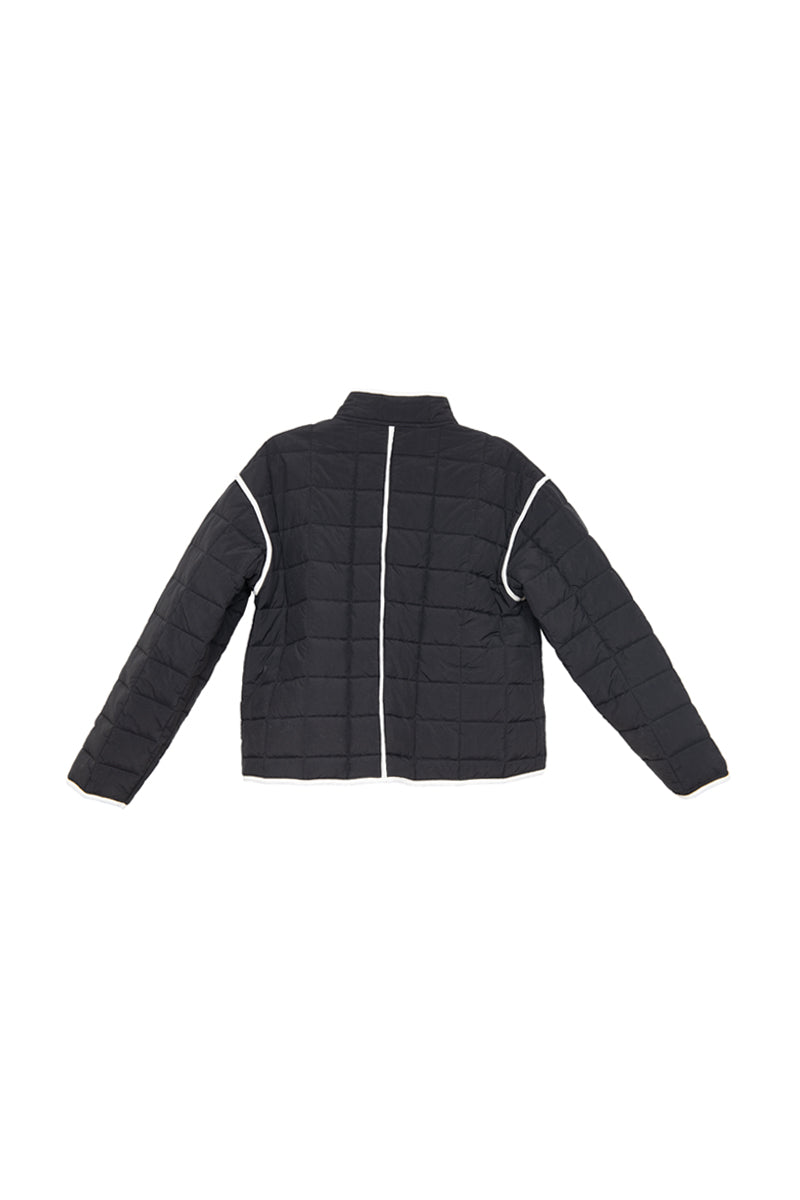Black Ladies Quilted Trim Jacket