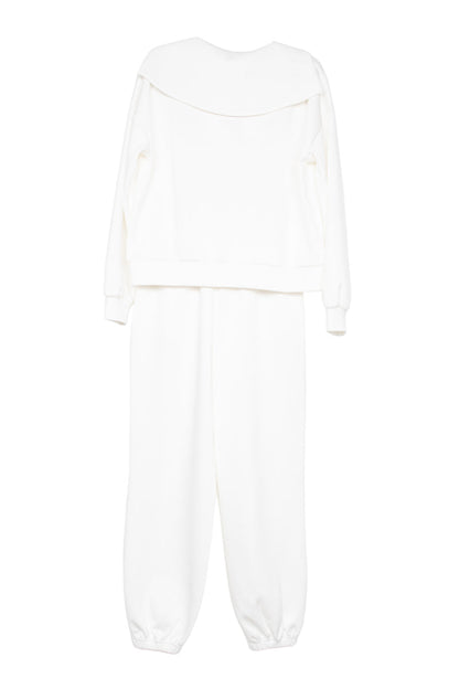 White Scuba Pants 2 Piece Set