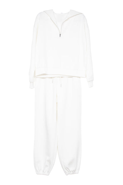 White Scuba Pants 2 Piece Set