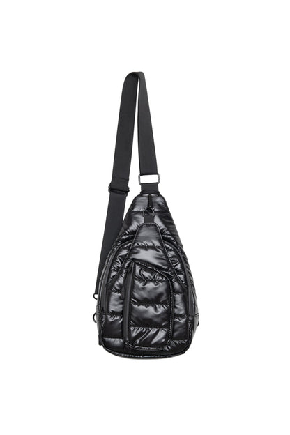 Black Metallic Sling Bag Women