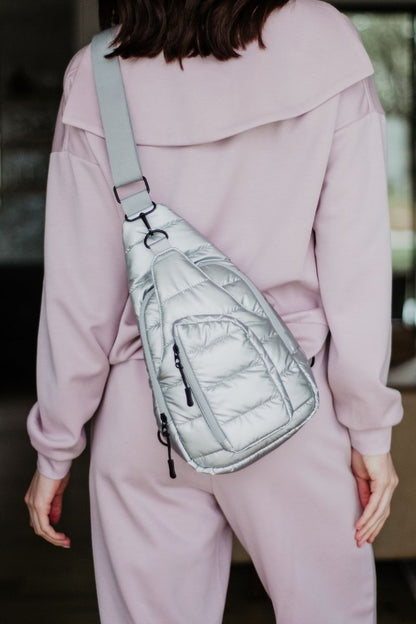 Silver Metallic Women's Sling Bag