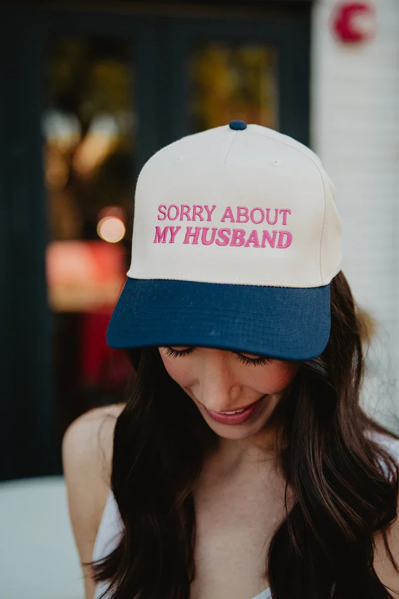 Sorry About My Husband Vintage Trucker Hat