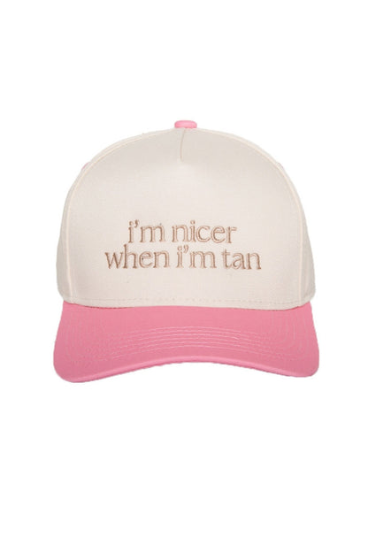 I'm Nicer When I'm Tan Funny Two-Toned Vintage Hats