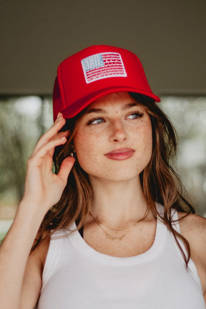 American Flag Foam Trucker Hat