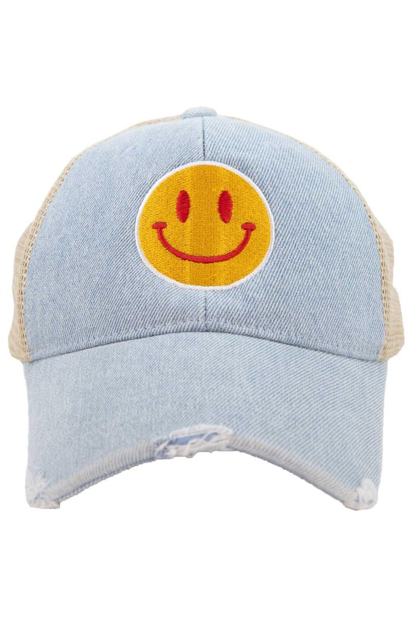 Red/Yellow Happy Face Trucker Hat