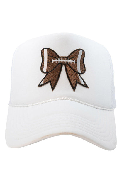 Football Bow Coquette Patch Women's Foam Trucker Hat