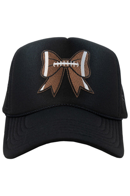 Football Bow Coquette Patch Women's Foam Trucker Hat