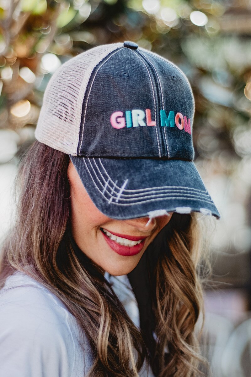 Girl Mom Women's Trucker Hats - Multicolored