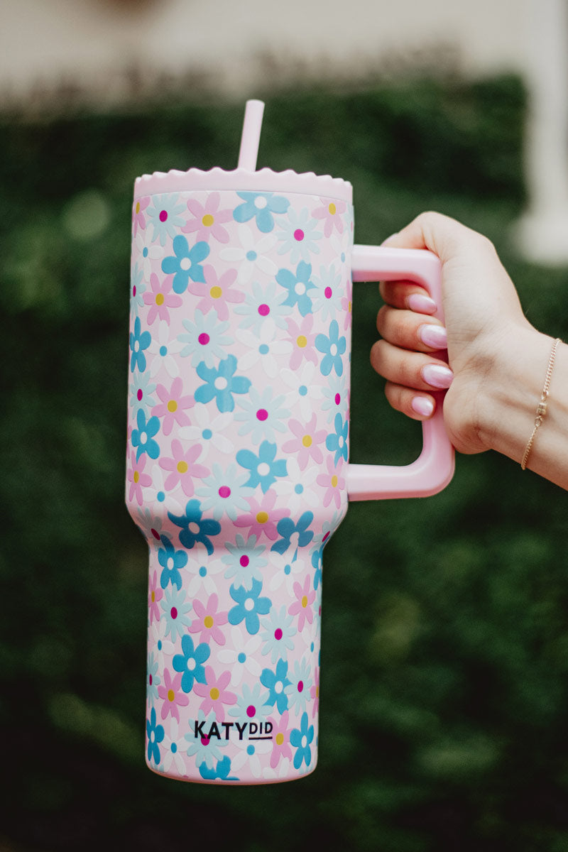Dainty Florals Pink 38 Oz Tumbler Cup