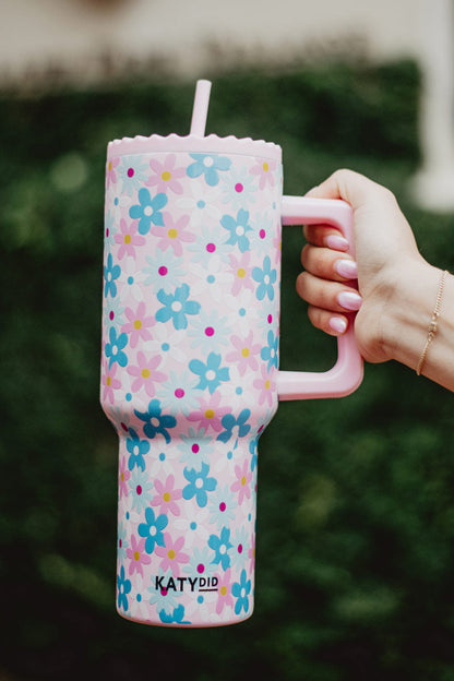 Dainty Florals Pink 38 Oz Tumbler Cup