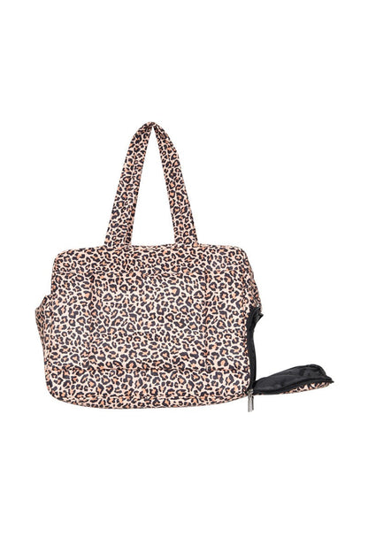 Brown Leopard Print Weekender Bag