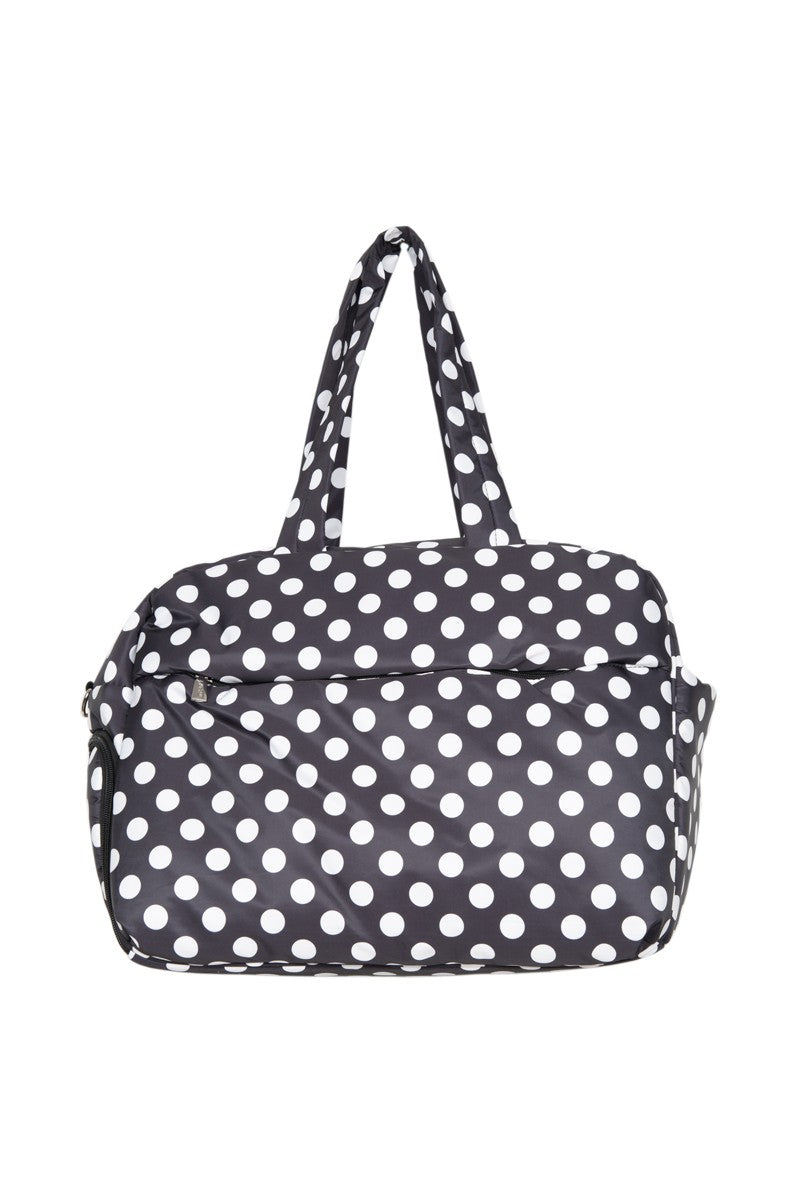 Black & White Polka Dot Weekender Bag