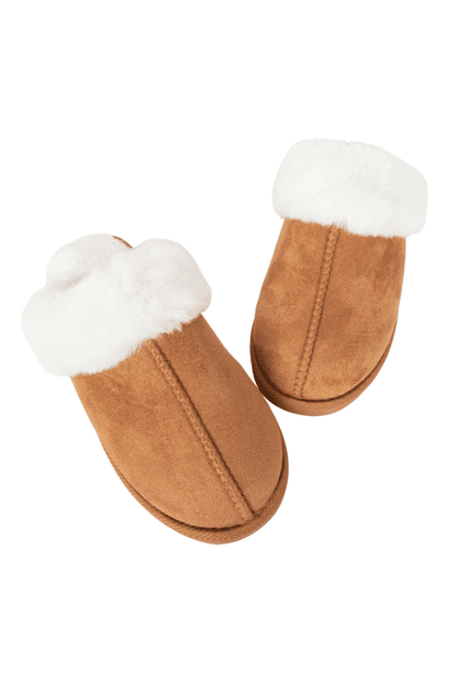Chestnut Faux Fur Women's House Slippers