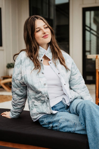 Muted Green Camo Women's Lightweight Quilted Jacket