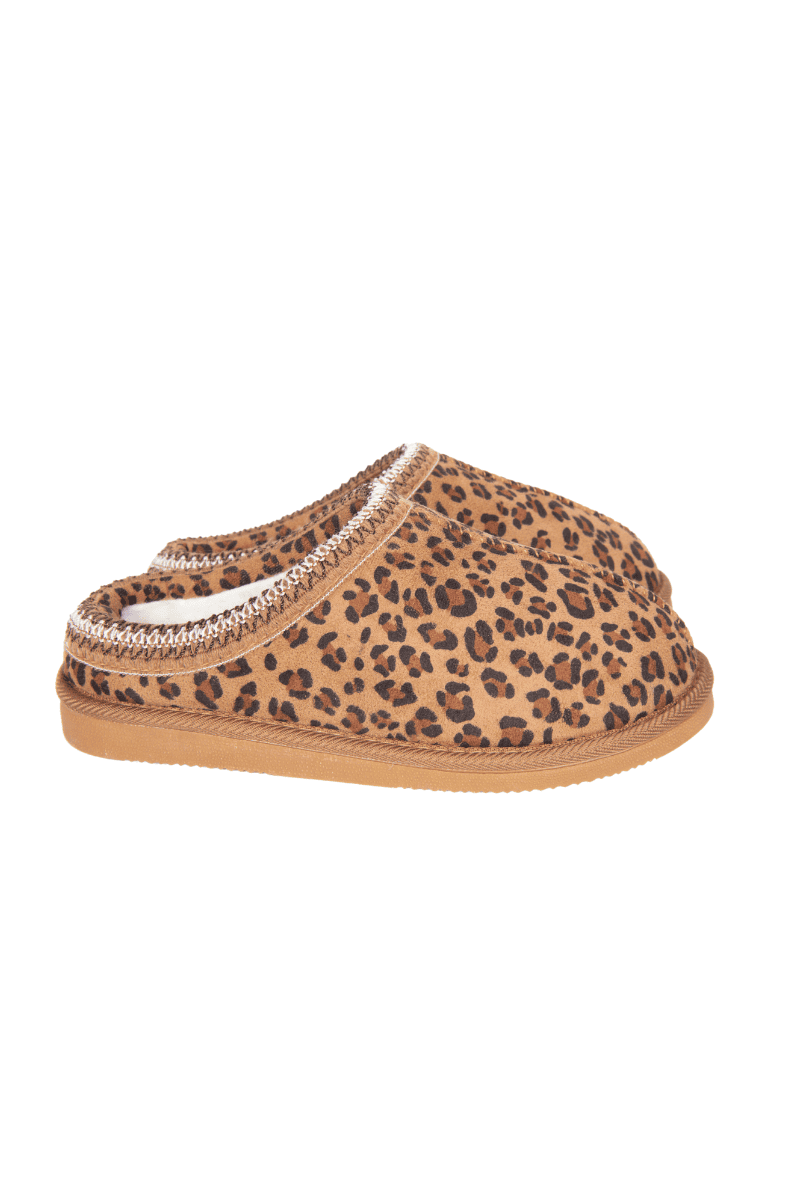 Leopard Print Embroidered Slip-On House Shoes