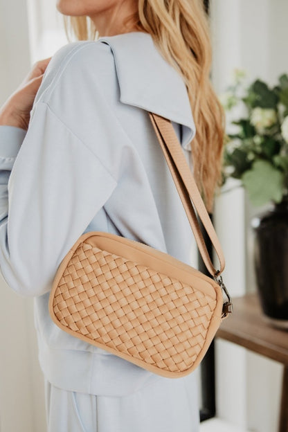 Camel Woven Crossbody Bags Women